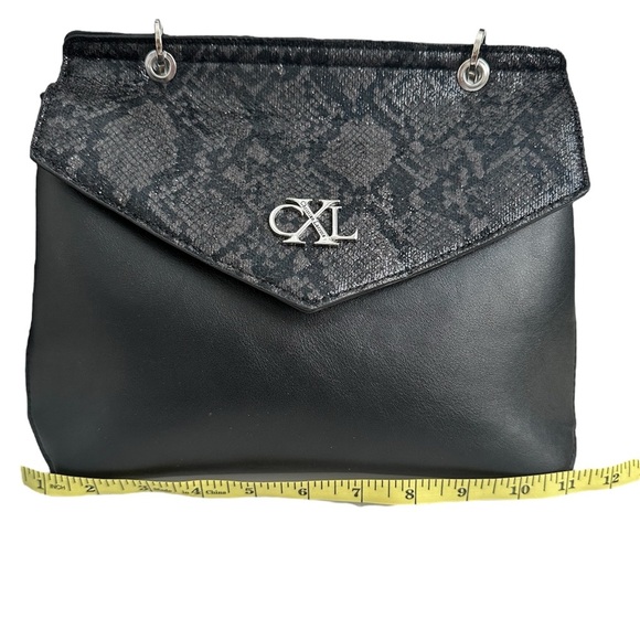 CHRISTIAN LACROIX Sable Prism Python Satchel Handbag Black Silver Women Med $98 - Picture 8 of 10